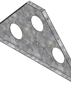 Front sheet connecting branch 60/75/90 for inlet funnel